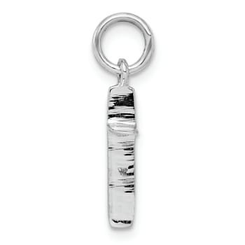 Rhodium Over Sterling Silver Child's Polished Cross Pendant