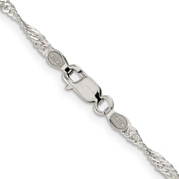 Sterling Silver 2.25mm Singapore Chain Bracelet