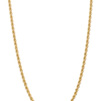 14k Yellow Gold 5mm Solid Rope 22 Inch Chain