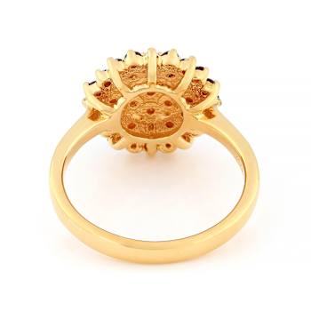 Garnet Cluster Ring In 18K Gold Over Sterling Silver 1.10ctw