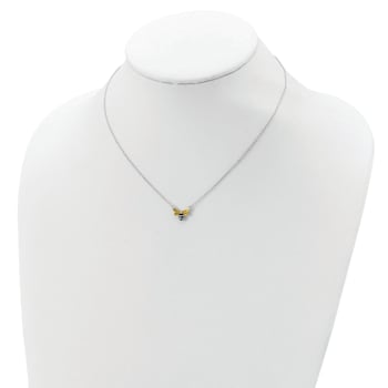 Rhodium Over Sterling Silver Enamel Bumblebee with 2-inch Extension
Childs Necklace