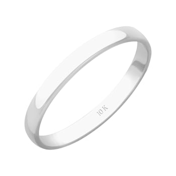2mm Lightweight Ladies Wedding Band in 10K White Gold