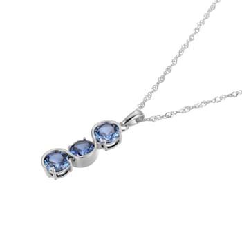 Lab Created Blue Sapphire Platinum Over Sterling Silver September
Birthstone Pendant 3.88ctw