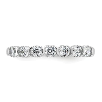Rhodium Over 14K White Gold 7-Stone Diamond Wedding Band 0.49ctw