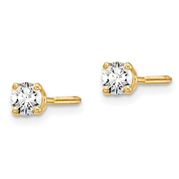 14K Yellow Gold Lab Grown Diamond 1/5ctw VS/SI GH Screw Back 4 Prong Earrings