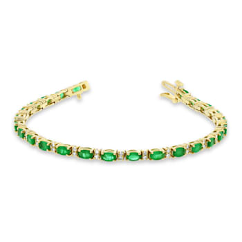 5.50ctw Emerald and Diamond Bracelet in 14k Yellow Gold
