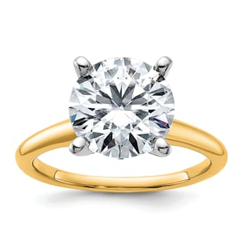 14K Yellow Gold With White Gold Accents 3 5/8 ct. G H I True Light Round
Moissanite Solitaire Ring