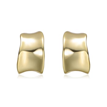 Waterfall C-Hoop Earrings In 14K Gold Over Brass