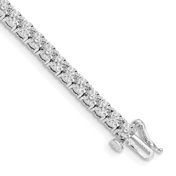 14K White Gold Lab Grown Diamond Illusion Setting Bracelet