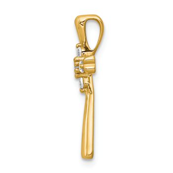 14k Yellow Gold Diamond Cross Slide Pendant