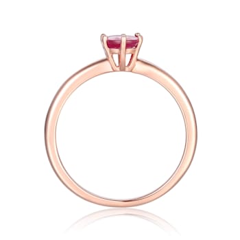 Oval Ruby 14K Rose Gold Over Sterling Silver Solitaire Ring, 1.00ct