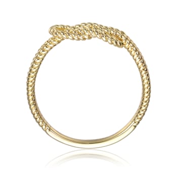 CZ Miami Cuban Link Band Ring In 14K Gold Over Brass