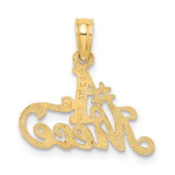 14k Yellow Gold Textured #1 Niece pendant