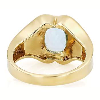 Turquoise And Sky Blue Topaz Ring In 18K Gold Over Sterling Silver 3.00ct