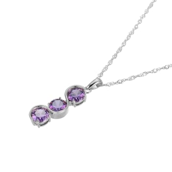 Purple Cubic Zirconia Platinum Over Sterling Silver February Birthstone
Pendant 6.36ctw