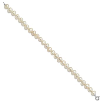 Rhodium Over Sterling Silver Multi-color Freshwater Pearl
Necklace/Bracelet/Earring Set