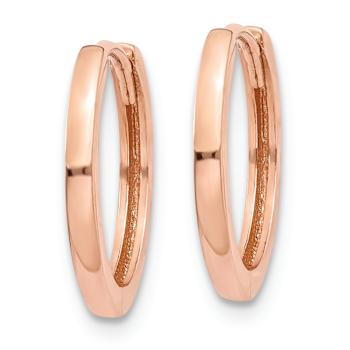 14k Rose Gold 1/2" Round Hinged Hoop Earrings