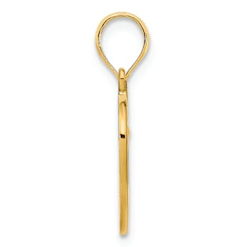 14k Yellow Gold Fancy Open Heart Pendant