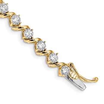 14K Yellow and White Gold Lab Grown Diamond VS/SI GH, Bracelet