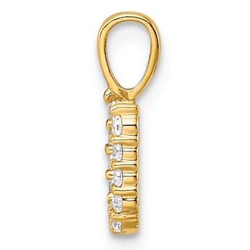 14K Yellow Gold Lab Grown Diamond Letter U Initial Pendant