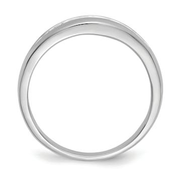 Rhodium Over 14K White Gold Lab Grown Diamond SI1/SI2, G H I, Men's Ring