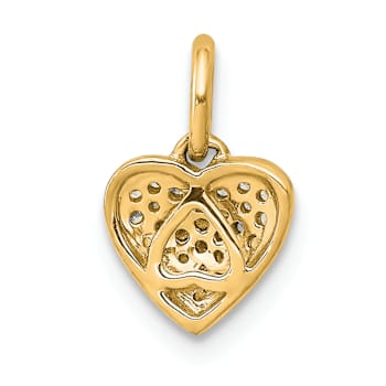 14K Yellow Gold 0.10ctw Diamond Heart Pendant