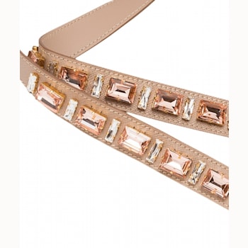 Prada Leather Saffiano Crystal Women's Blush Pink Handbag Strap