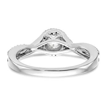 Rhodium Over 14K White Gold Lab Grown Diamond Complete Halo Engagement
Ring 0.74ctw