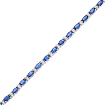 5.00ctw Sapphire and Diamond Bracelet 14k White Gold