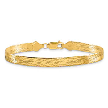 10k Yellow Gold 5.5mm Silky Herringbone Link Bracelet