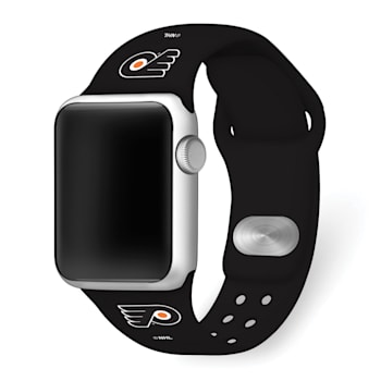 Gametime NHL Philadelphia Flyers Black Silicone Apple Watch Band
(38/40mm M/L). Watch not included.