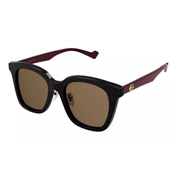 Gucci Black and Burgundy Frame / Brown Lens Sunglasses