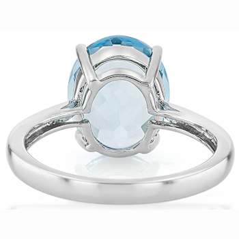 Sky Blue Topaz Solitaire Ring In Sterling Silver