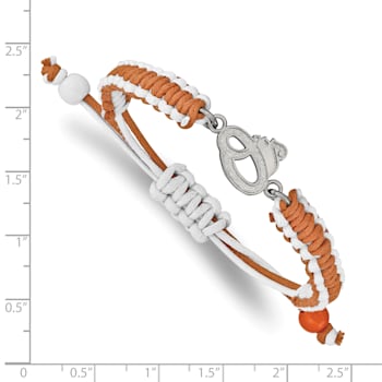 Stainless Steel MLB LogoArt Baltimore Orioles Adjustable Cord Bracelet