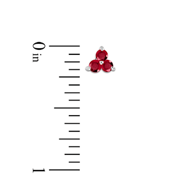 0.40ctw Ruby 3-Stone Earrings in 14k White Gold