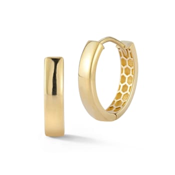 Bellissima Gold 14K Yellow Gold Polished Oval Huggie Hoop Earrings