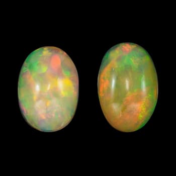 Ethiopian Opal 9.5x6.5mm Oval Cabochon Matched Pair 1.59ctw