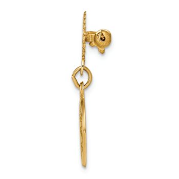14k Yellow Gold Satin Holy Family Medal Pin