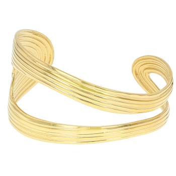 Gold-Tone Wide Open Cuff Bracelet