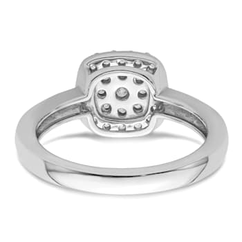 Rhodium Over 14K White Gold Lab Grown Diamond SI1/SI2, G H I, Squared
Halo Ring