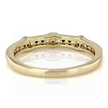 Black Spinel And Yellow Diamond Band Ring In 18K Gold Over Sterling
Silver 0.54ctw