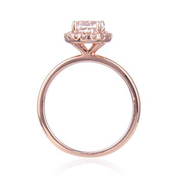 Round White Topaz 14K Rose Gold Over Sterling Silver Ring, 1.90ctw