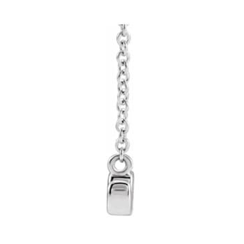 14K White Gold Petite Lowercase Script mom Necklace, 18 Inches.