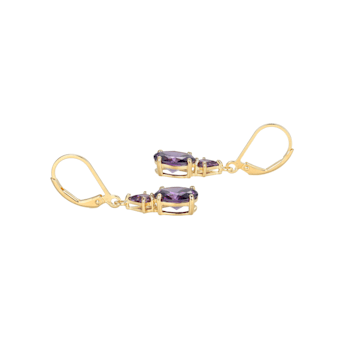 Purple Cubic Zirconia 18k Yellow Gold Over Sterling Silver February
Birthstone Earrings 6.56ctw