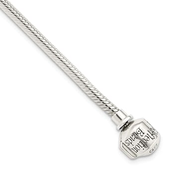 Sterling Silver Reflections Hinged Clasp Bead Bracelet