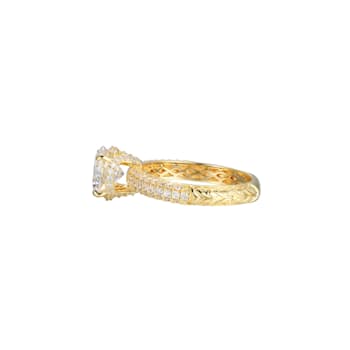 White Cubic Zirconia 18k Yellow Gold Over Sterling Silver Ring 4.05ctw