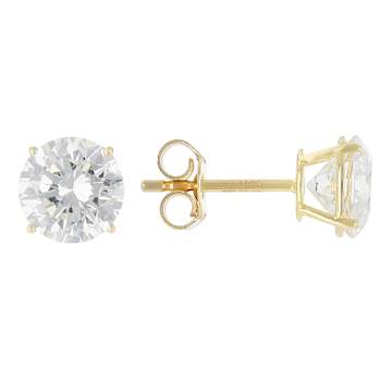 Timeless Lab-Grown Diamond Solitaire Stud Earrings 3ctw In 10K Gold