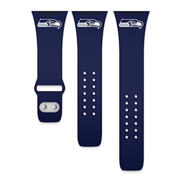 Gametime Seattle Seahawks Navy Silicone Band fits Apple Watch (42/44mm
M/L). Watch not included.