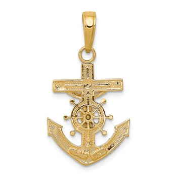14K Yellow Gold Mariners Crucifix Pendant