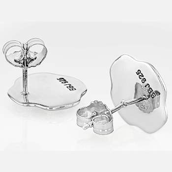 Turquoise And Spiny Oyster Shell Sterling Silver Cross Earrings